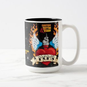 2 Couleurs TASSE faite sur commande du tatouage de la MAMAN