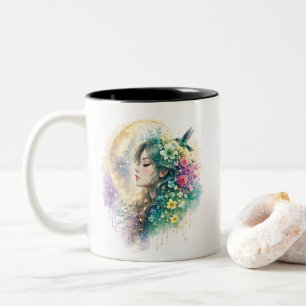 2 Couleurs Tasse Femme Fleur Éthérée Colibri
