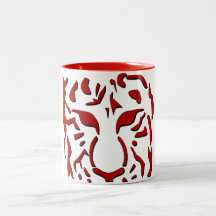 Tasse féroce de tigre en rouge