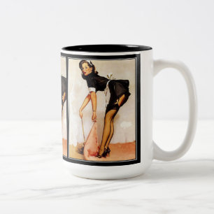 2 Couleurs Tasse Fille Pin-up Vintage