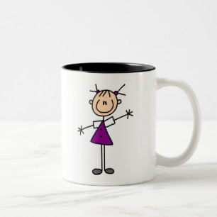 2 Couleurs Tasse Fille Stick Figure