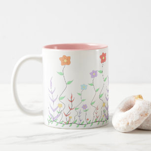 2 Couleurs Tasse Fleurs Sauvages Adorables