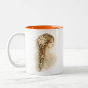 2 Couleurs Tasse florale bohème aux tresses pour fille