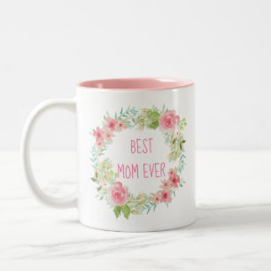 2 Couleurs Tasse florale de rose de la "meilleure maman