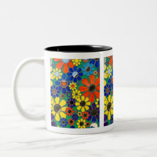 2 Couleurs Tasse florale en verre coloré teinté