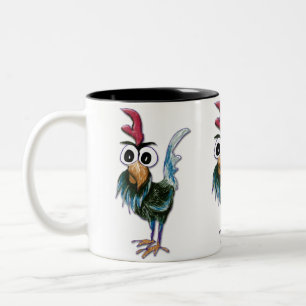 2 Couleurs Tasse folle de coq