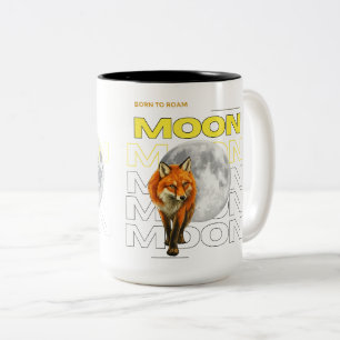 2 Couleurs Tasse Fox Moon Né pour Errer