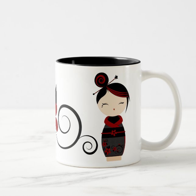 2 Couleurs Tasse gothique de Kokeshi (Droit)
