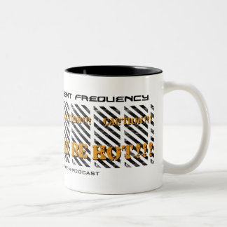 2 Couleurs Tasse grunge BG BLANCHE de PRÉCAUTION urgente de