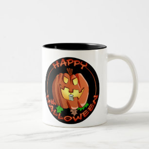 2 Couleurs Tasse heureuse de citrouille de Halloween