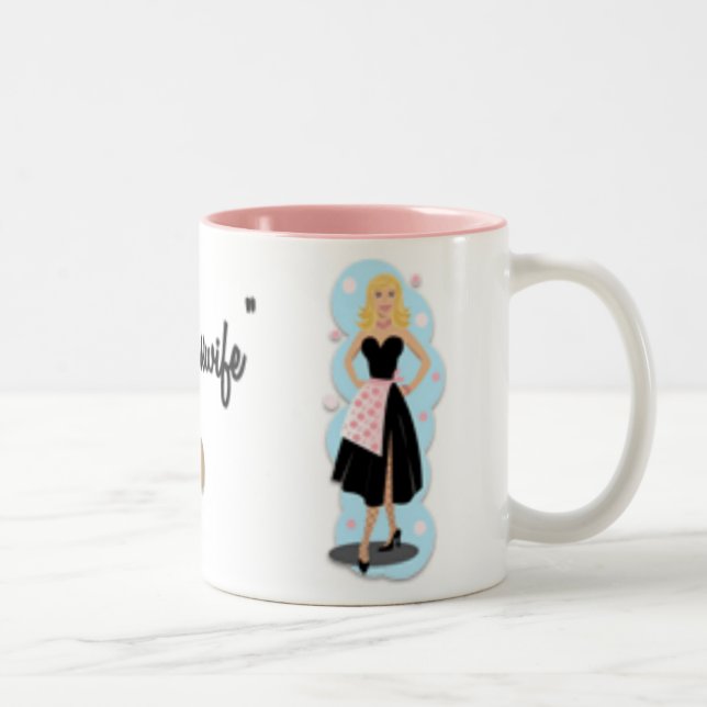 2 Couleurs Tasse heureuse de femmes au foyer (Droit)