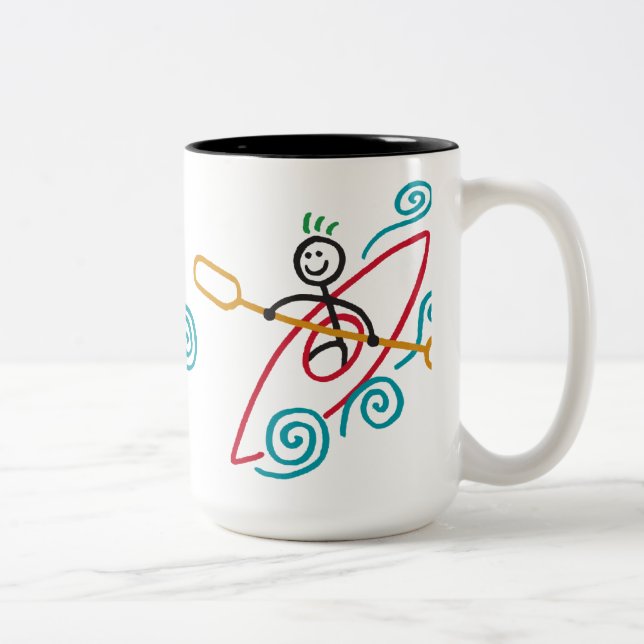 2 Couleurs Tasse heureuse de kayak (Droit)