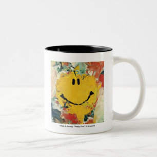 2 Couleurs Tasse heureuse de visage de Willem de Kooning