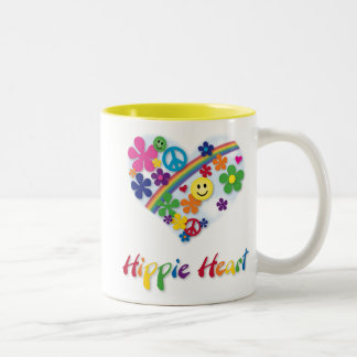 2 Couleurs Tasse hippie de coeur
