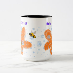 2 Couleurs Tasse Jardin Abeille & Fleurs – Abeille Mignonne a
