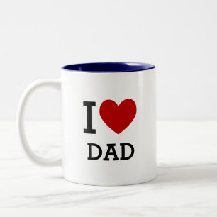 2 Couleurs Tasse Je T'aime Papa Coeur Graphique Cadeau pour P