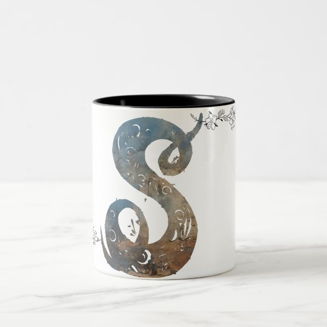 2 Couleurs Tasse Lettre S Nœud Celtique (Centre)