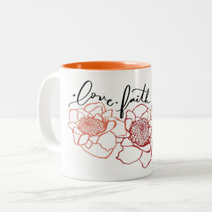 2 Couleurs Tasse Love Faith Aloha Torch Ginger