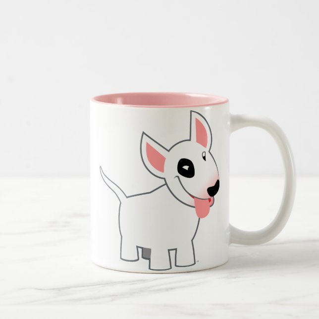 2 Couleurs Tasse mignonne de bull-terrier de bande dessinée (Droit)