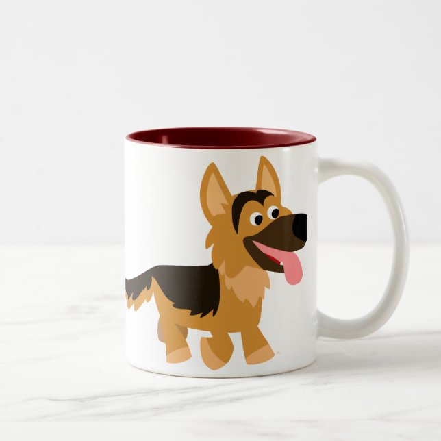 2 Couleurs Tasse mignonne de chien de berger allemand de (Droit)