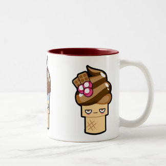 2 Couleurs Tasse mignonne de cornets de crème glacée de