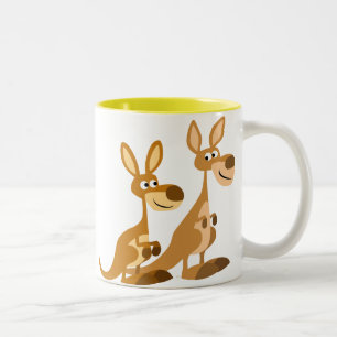 2 Couleurs Tasse mignonne de deux kangourous de bande
