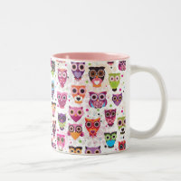 Tasse mignonne de motif de hibou