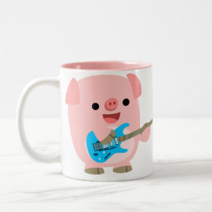 2 Couleurs Tasse mignonne de porc de bande dessinée de Rocki