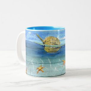 2 Couleurs Tasse mignonne d'étoiles de mer pour l'amant de