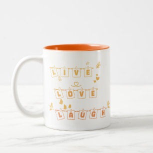 2 Couleurs Tasse mignonne Live Love Laugh Notedry