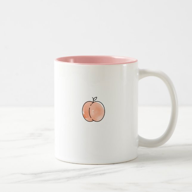 2 Couleurs Tasse minimale de fruit rose de pêche (Droit)