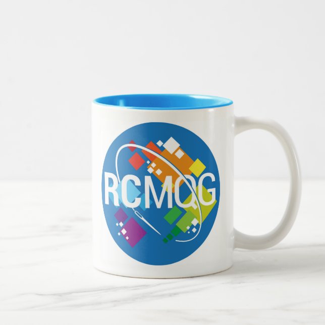 2 Couleurs Tasse moderne de logo de guilde d'édredon de ville (Droit)