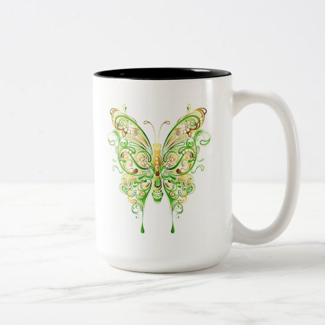 2 Couleurs Tasse mystique de papillons (Droit)