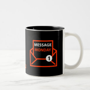 2 Couleurs Tasse noire de lundi de message