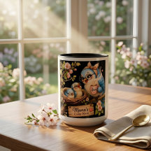 Tasse noire Nid Douillet de Maman