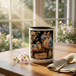 2 Couleurs Tasse noire Nid Douillet de Maman