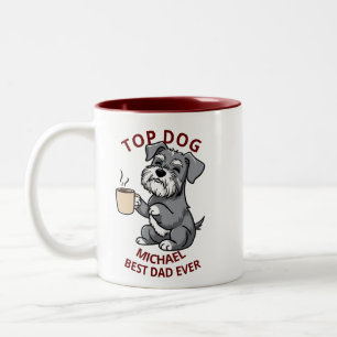 2 Couleurs Tasse Nom Papa Chien - Cadeau Deux Tons Fête des P