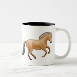 2 Couleurs Tasse norvégienne de cheval de fjord