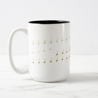2 Couleurs Tasse notes de musique métallisé or