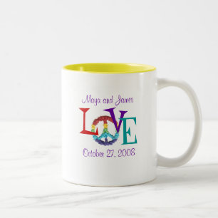 2 Couleurs Tasse Paix & Amour