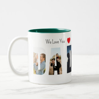 2 Couleurs Tasse Papa avec Photo Personnalisée