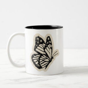2 Couleurs Tasse Papillon Vintage Cafard Botanique Noir Cof