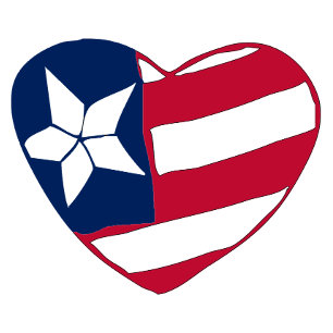 2 Couleurs Tasse patriotique Heart America   Cœur du drapeau 