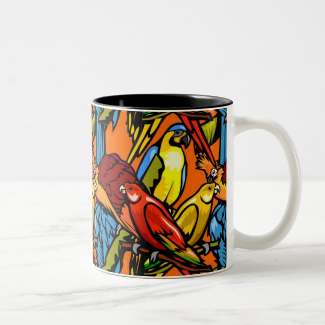 2 Couleurs Tasse - perroquets (Droit)