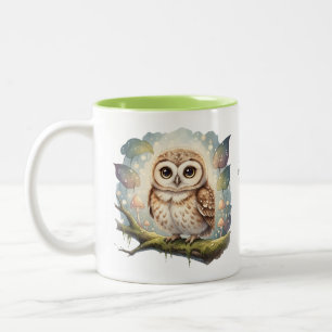 2 Couleurs Tasse personnalisée avec chouette mignonne, animal