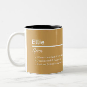 2 Couleurs Tasse personnalisée avec le prénom Ellie Cadeau