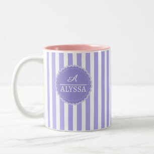 2 Couleurs Tasse personnalisée avec nom et fleurs