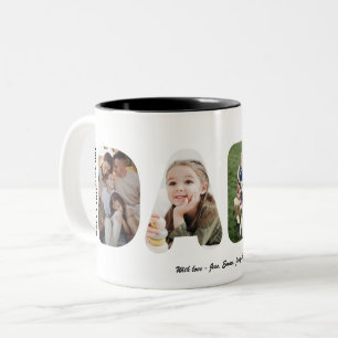 2 Couleurs Tasse personnalisée avec photo et mot Dada pour la