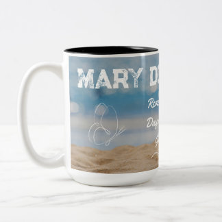 2 Couleurs Tasse personnalisée avec scène de plage inspirante