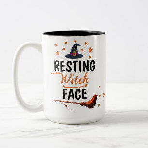 2 Couleurs Tasse personnalisée avec visage de sorcière au rep